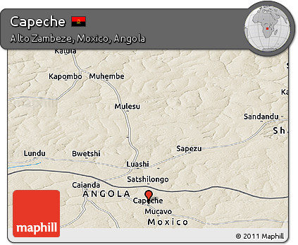 Shaded Relief Panoramic Map of Capeche