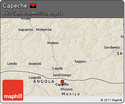 Shaded Relief Panoramic Map of Capeche