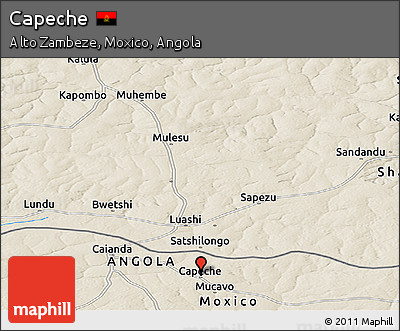 Shaded Relief Panoramic Map of Capeche