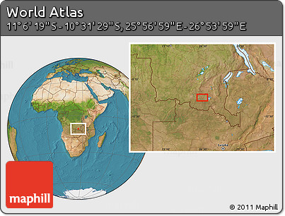 Satellite Location Map of the Area around 10° 48' 54" S, 26° 25' 29" E