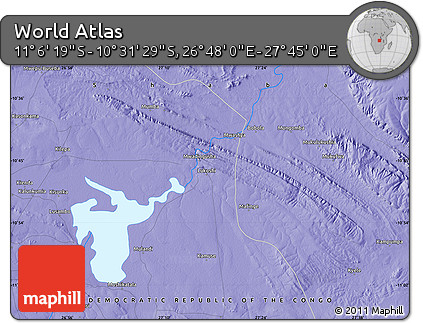 Political Map of the Area around 10° 48' 54" S, 27° 16' 29" E