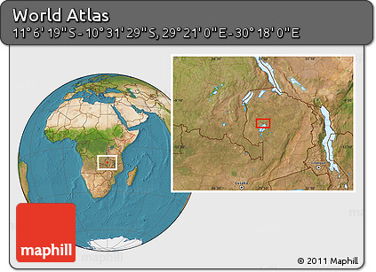 Satellite Location Map of the Area around 10° 48' 54" S, 29° 49' 30" E