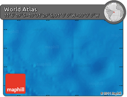 Shaded Relief Map of the Area around 10° 48' 54" S, 30° 31' 29" W