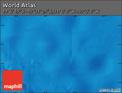 Shaded Relief Map of the Area around 10° 48' 54" S, 30° 31' 29" W