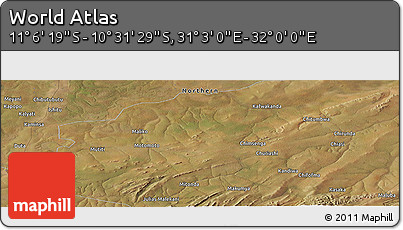 Satellite Panoramic Map of the Area around 10° 48' 54" S, 31° 31' 29" E