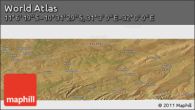 Satellite Panoramic Map of the Area around 10° 48' 54" S, 31° 31' 29" E