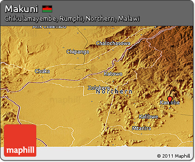Physical Panoramic Map of Makuni