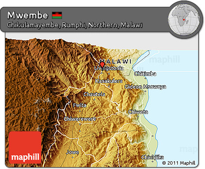 Physical 3D Map of Mwembe