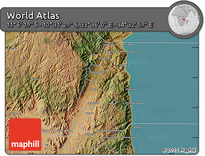 Satellite Map of the Area around 10° 48' 54" S, 34° 4' 30" E