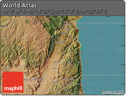 Satellite Map of the Area around 10° 48' 54" S, 34° 4' 30" E