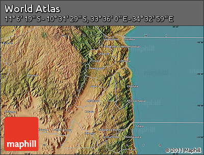 Satellite Map of the Area around 10° 48' 54" S, 34° 4' 30" E