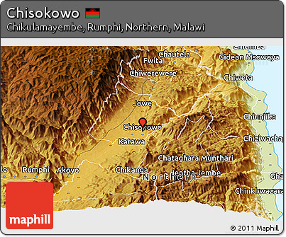 Physical Panoramic Map of Chisokowo