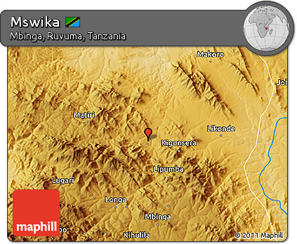 Physical 3D Map of Mswika