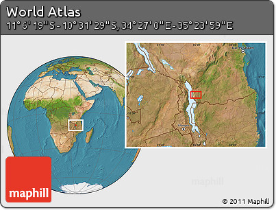 Satellite Location Map of the Area around 10° 48' 54" S, 34° 55' 29" E