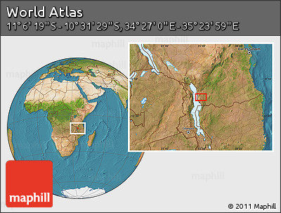 Satellite Location Map of the Area around 10° 48' 54" S, 34° 55' 29" E