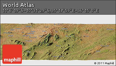 Satellite Panoramic Map of the Area around 10° 48' 54" S, 35° 46' 29" E