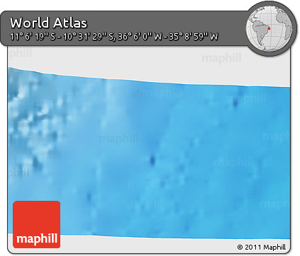 Shaded Relief 3D Map of the Area around 10° 48' 54" S, 35° 37' 30" W