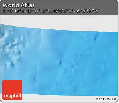 Shaded Relief 3D Map of the Area around 10° 48' 54" S, 35° 37' 30" W