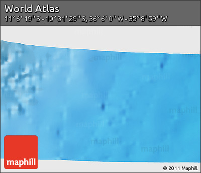 Shaded Relief 3D Map of the Area around 10° 48' 54" S, 35° 37' 30" W