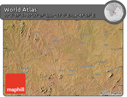 Satellite Map of the Area around 10° 48' 54" S, 38° 19' 30" E