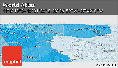 Political Panoramic Map of the Area around 10° 48' 54" S, 38° 10' 29" W