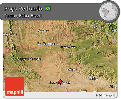 Satellite Panoramic Map of Poço Redondo