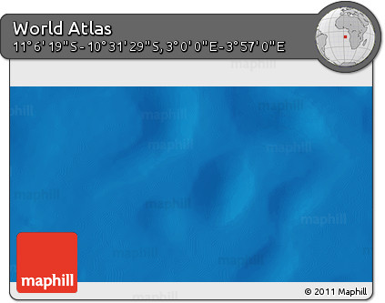 Shaded Relief 3D Map of the Area around 10° 48' 54" S, 3° 28' 30" E