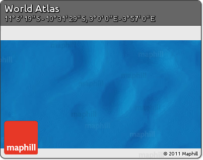 Shaded Relief 3D Map of the Area around 10° 48' 54" S, 3° 28' 30" E