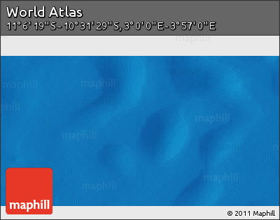Shaded Relief 3D Map of the Area around 10° 48' 54" S, 3° 28' 30" E
