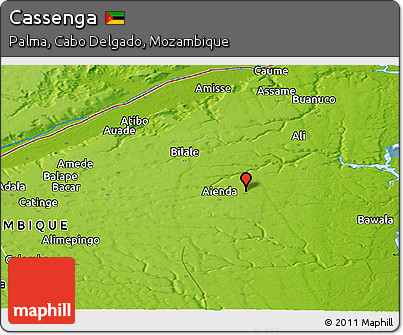 Physical Panoramic Map of Cassenga