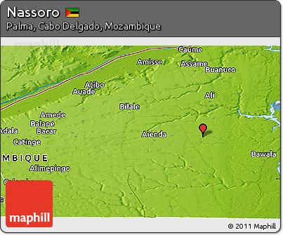 Physical Panoramic Map of Nassoro