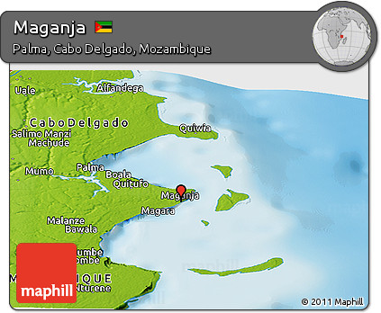 Physical Panoramic Map of Maganja