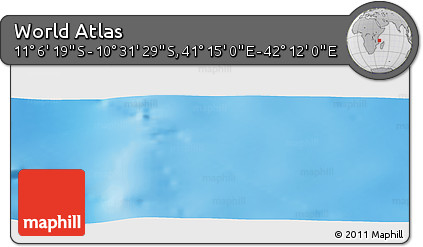 Physical Panoramic Map of the Area around 10° 48' 54" S, 41° 43' 30" E