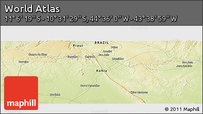 Physical Panoramic Map of the Area around 10° 48' 54" S, 44° 7' 30" W
