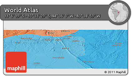 Political Panoramic Map of the Area around 10° 48' 54" S, 44° 7' 30" W