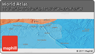 Political Panoramic Map of the Area around 10° 48' 54" S, 44° 7' 30" W