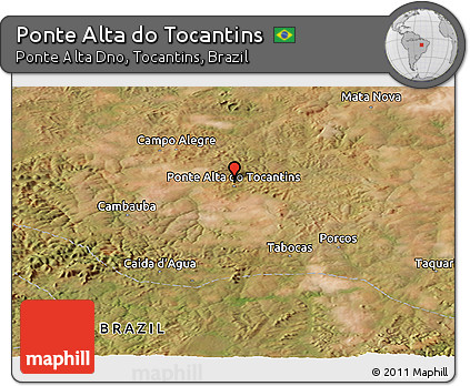 Satellite Panoramic Map of Ponte Alta Do Tocantins