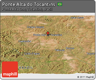 Satellite Panoramic Map of Ponte Alta Do Tocantins