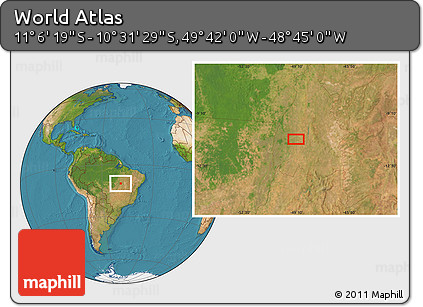 Satellite Location Map of the Area around 10° 48' 54" S, 49° 13' 30" W