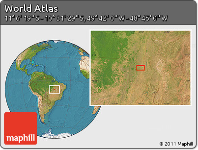 Satellite Location Map of the Area around 10° 48' 54" S, 49° 13' 30" W