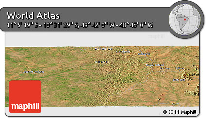 Satellite Panoramic Map of the Area around 10° 48' 54" S, 49° 13' 30" W
