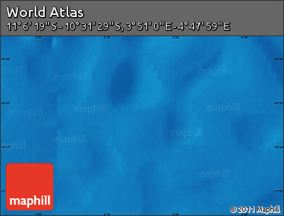 Physical Map of the Area around 10° 48' 54" S, 4° 19' 30" E