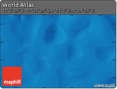 Physical Map of the Area around 10° 48' 54" S, 4° 19' 30" E