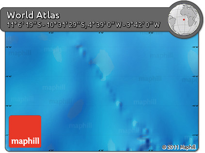 Shaded Relief Map of the Area around 10° 48' 54" S, 4° 10' 30" W