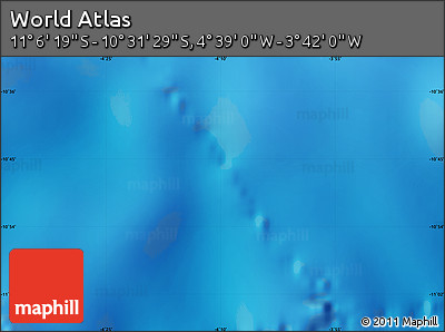 Shaded Relief Map of the Area around 10° 48' 54" S, 4° 10' 30" W