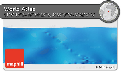 Shaded Relief Panoramic Map of the Area around 10° 48' 54" S, 4° 10' 30" W