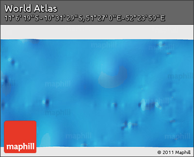 Physical 3D Map of the Area around 10° 48' 54" S, 51° 55' 29" E