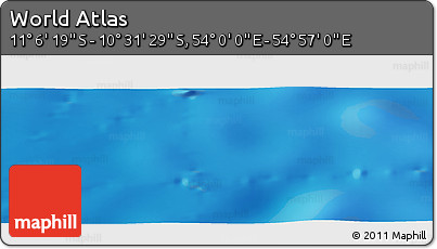 Shaded Relief Panoramic Map of the Area around 10° 48' 54" S, 54° 28' 30" E