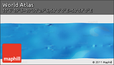 Shaded Relief Panoramic Map of the Area around 10° 48' 54" S, 54° 28' 30" E