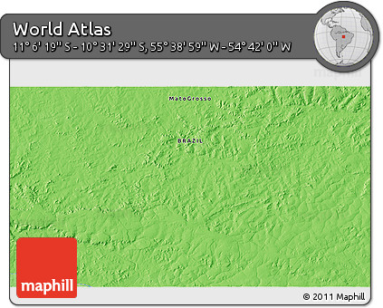 Political 3D Map of the Area around 10° 48' 54" S, 55° 10' 29" W